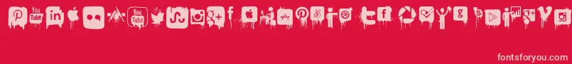 フォントNightmareOnSocialMedia – 赤い背景にピンクのフォント