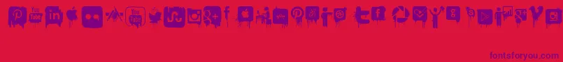 フォントNightmareOnSocialMedia – 赤い背景に紫のフォント