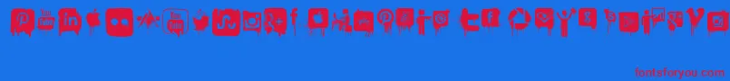 Czcionka NightmareOnSocialMedia – czerwone czcionki na niebieskim tle