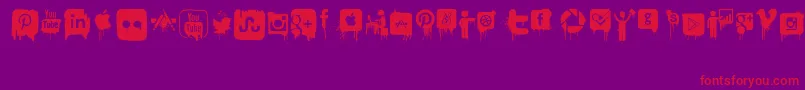 フォントNightmareOnSocialMedia – 紫の背景に赤い文字