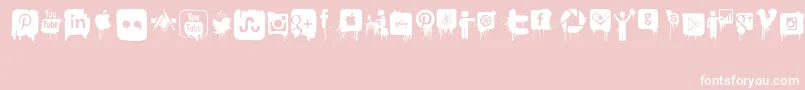 NightmareOnSocialMedia-Schriftart – Weiße Schriften auf rosa Hintergrund