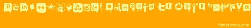 NightmareOnSocialMedia-Schriftart – Gelbe Schriften auf orangefarbenem Hintergrund