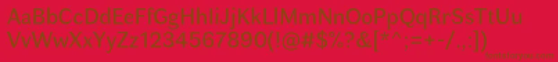 FauneTextregular-Schriftart – Braune Schriften auf rotem Hintergrund