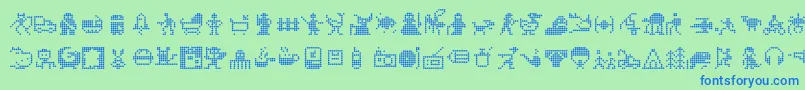 Signotek-fontti – siniset fontit vihreällä taustalla