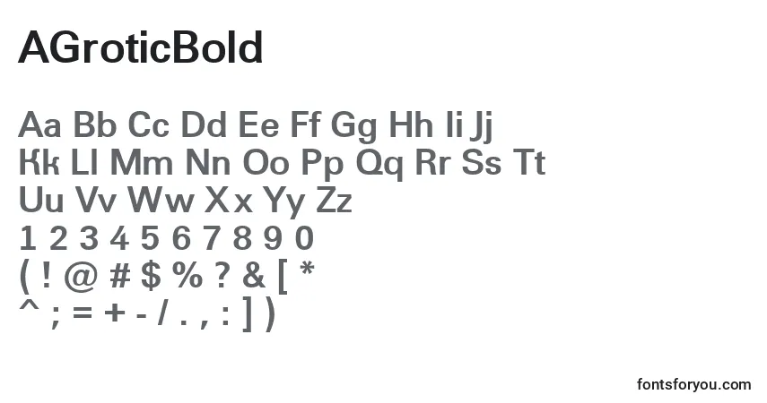 Czcionka AGroticBold – alfabet, cyfry, specjalne znaki