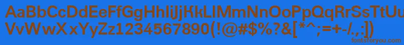 Czcionka AGroticBold – brązowe czcionki na niebieskim tle