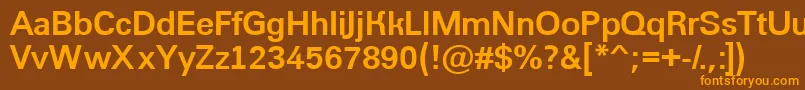 Czcionka AGroticBold – pomarańczowe czcionki na brązowym tle