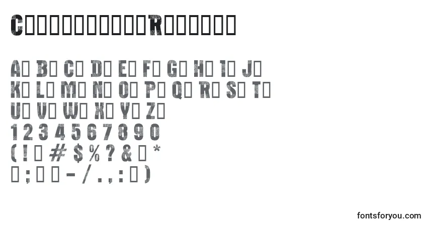 Czcionka CfbucheronsRegular – alfabet, cyfry, specjalne znaki