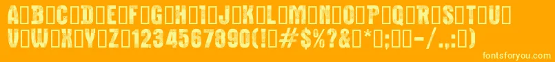 CfbucheronsRegular-fontti – keltaiset fontit oranssilla taustalla