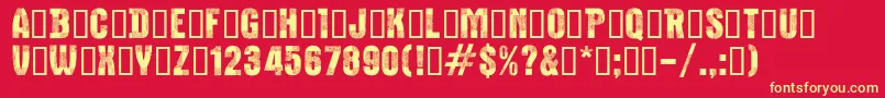 CfbucheronsRegular Font – Yellow Fonts on Red Background