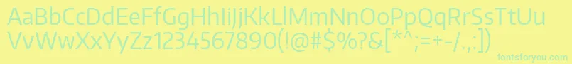 Weitere Informationen zur EncodesansnarrowRegular-Schriftart EncodesansnarrowRegular-Schriftart – Grüne Schriften auf gelbem Hintergrund