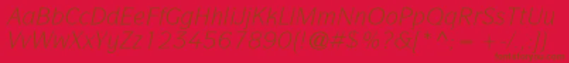 Fonte ItcsymbolstdBookitalic – fontes marrons em um fundo vermelho