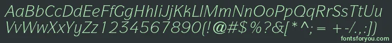 ItcsymbolstdBookitalic Font – Green Fonts on Black Background