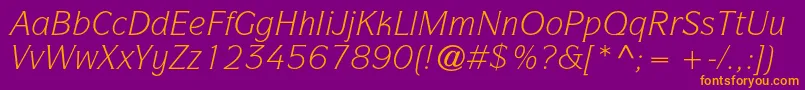 Police ItcsymbolstdBookitalic – polices orange sur fond violet
