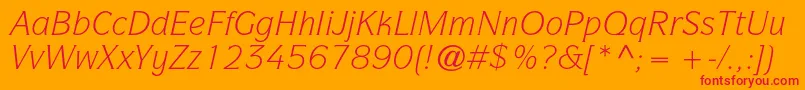 ItcsymbolstdBookitalic Font – Red Fonts on Orange Background