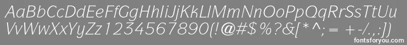 フォントItcsymbolstdBookitalic – 灰色の背景に白い文字