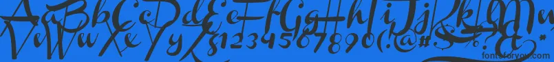 ChannelSlanted1 Font – Black Fonts on Blue Background