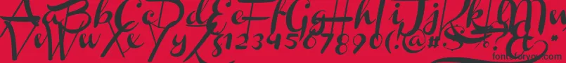 ChannelSlanted1-fontti – mustat fontit punaisella taustalla