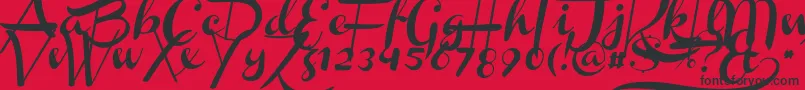 ChannelSlanted1 Font – Black Fonts on Red Background