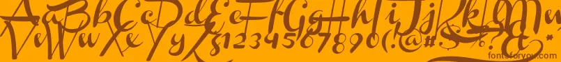 ChannelSlanted1 Font – Brown Fonts on Orange Background
