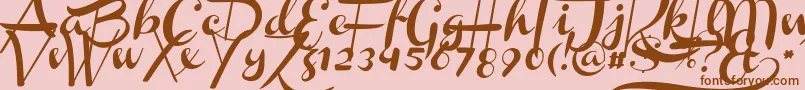 ChannelSlanted1 Font – Brown Fonts on Pink Background