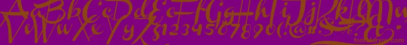 Шрифт ChannelSlanted1 – коричневые шрифты на фиолетовом фоне