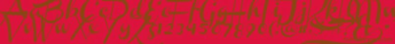 ChannelSlanted1 Font – Brown Fonts on Red Background