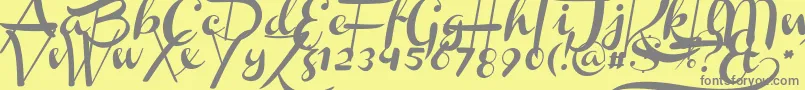 Шрифт ChannelSlanted1 – серые шрифты на жёлтом фоне