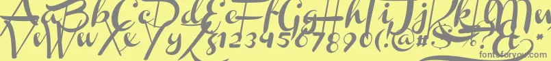 ChannelSlanted1 Font – Gray Fonts on Yellow Background