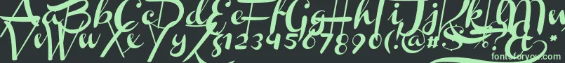 ChannelSlanted1-fontti – vihreät fontit mustalla taustalla