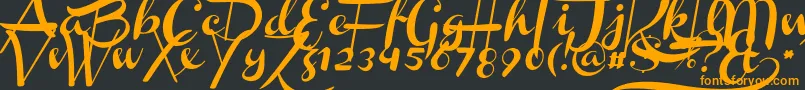 Шрифт ChannelSlanted1 – оранжевые шрифты на чёрном фоне