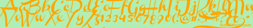 ChannelSlanted1 Font – Orange Fonts on Green Background