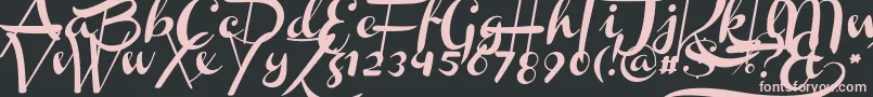 フォントChannelSlanted1 – 黒い背景にピンクのフォント