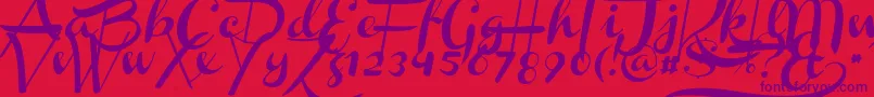 Шрифт ChannelSlanted1 – фиолетовые шрифты на красном фоне