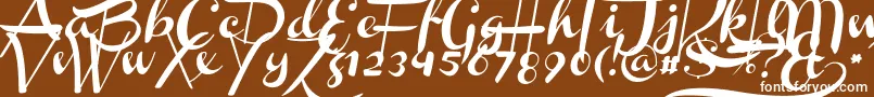 フォントChannelSlanted1 – 茶色の背景に白い文字