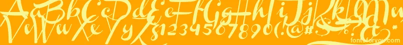 ChannelSlanted1 Font – Yellow Fonts on Orange Background