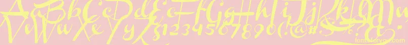 ChannelSlanted1 Font – Yellow Fonts on Pink Background