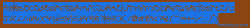 GraphicDreamInverse-fontti – siniset fontit ruskealla taustalla