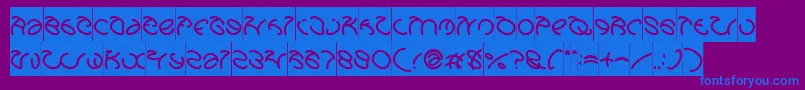 GraphicDreamInverse-Schriftart – Blaue Schriften auf violettem Hintergrund