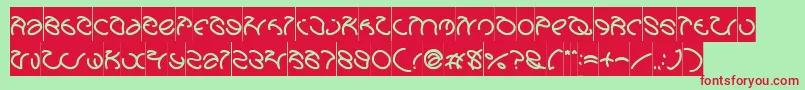 Czcionka GraphicDreamInverse – czerwone czcionki na zielonym tle
