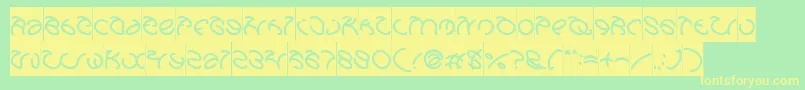 GraphicDreamInverse-fontti – keltaiset fontit vihreällä taustalla