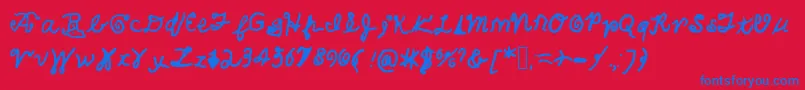 フォントExtremeCoolness – 赤い背景に青い文字