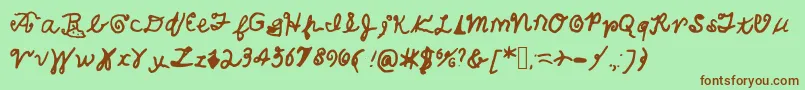 Шрифт ExtremeCoolness – коричневые шрифты на зелёном фоне