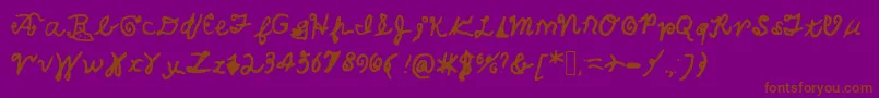 ExtremeCoolness-fontti – ruskeat fontit violetilla taustalla