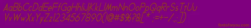 フォントGeddesCondensedItalic – 紫色の背景に茶色のフォント