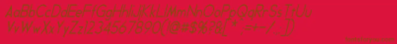 GeddesCondensedItalic Font – Brown Fonts on Red Background