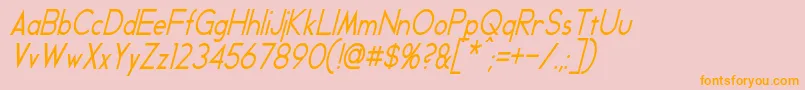 GeddesCondensedItalic Font – Orange Fonts on Pink Background