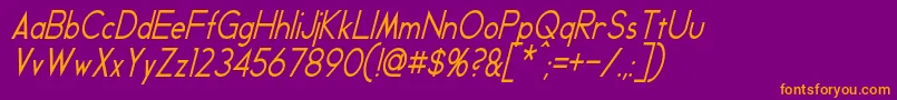 GeddesCondensedItalic Font – Orange Fonts on Purple Background