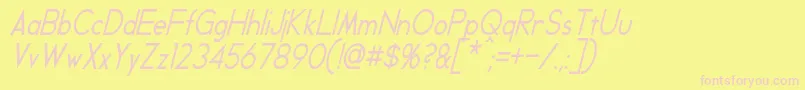 Шрифт GeddesCondensedItalic – розовые шрифты на жёлтом фоне