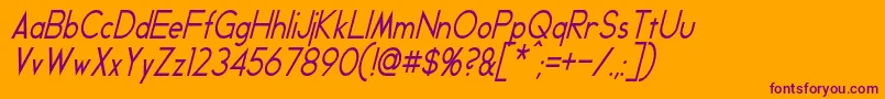 GeddesCondensedItalic Font – Purple Fonts on Orange Background